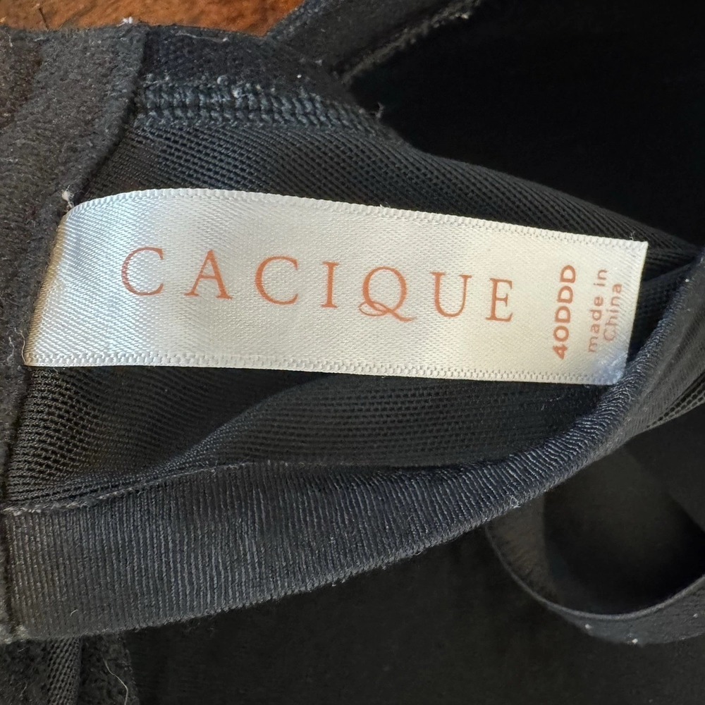 Cacique Lightly Lined T-shirt Full Coverage Bra Size 40DDD Underwired Black - Picture 8 of 9